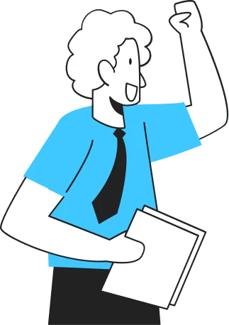 ガッツポーズする男性のイラスト