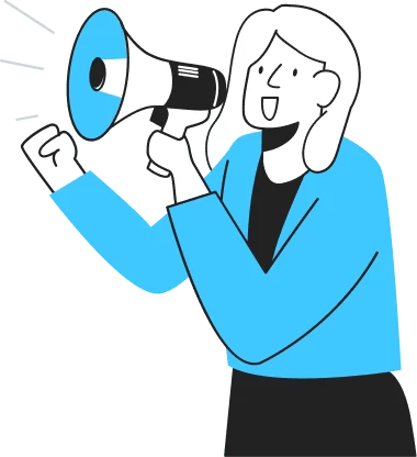 歓喜する女性のイラスト